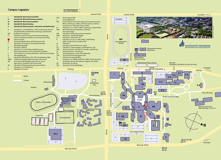 Department Physik - Arrival / Map (Universität Paderborn)