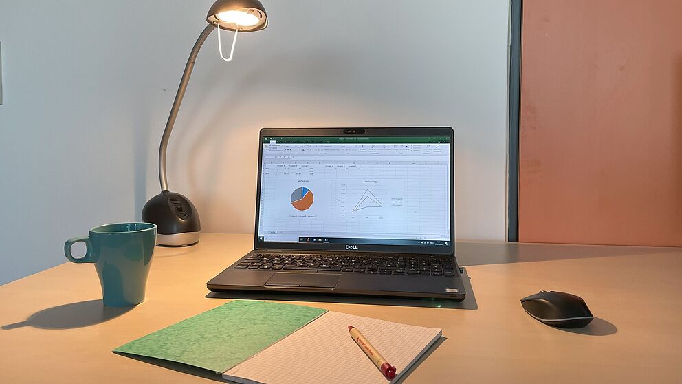 Foto eines Arbeitsplatzes - Forschung in der AG Riese