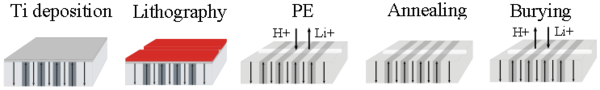 Figure 3: Schematic RPE:PPLN waveguide fabrication